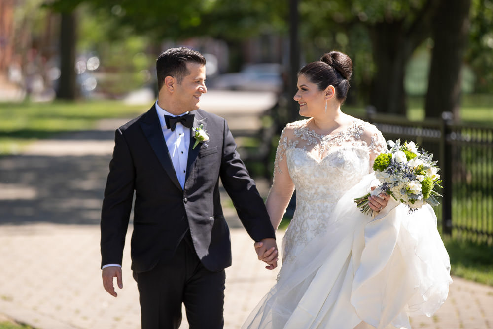 Ali and Bahar close up walking in Federal Hill Park
